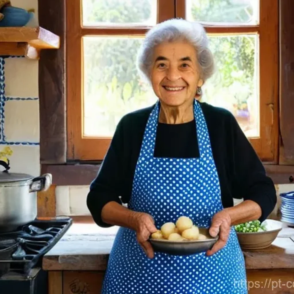 가족 요리 유산을 위한 다큐멘터리 제작 가이드 - **Prompt:** A heartwarming scene in a rustic, sun-drenched Portuguese kitchen. An elderly Portuguese...