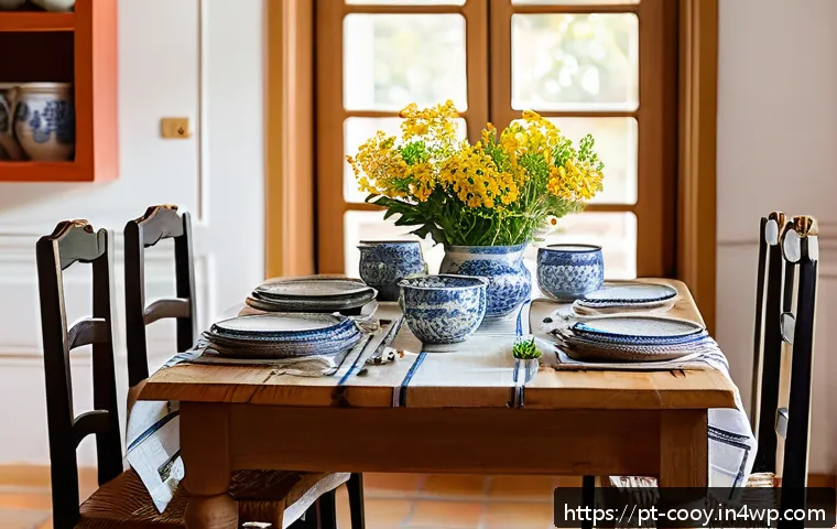 특별한 날의 가족 요리 레시피 기록 - A warm, inviting family dining room scene in Portugal during a traditional meal, featuring a rustic ...